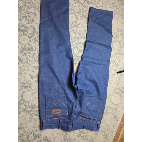 Men's Wrangler Blue Straight Jeans Waist 34 x 30 cowboy vintage new without tags - Picture 4 of 6